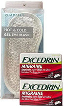 Load image into Gallery viewer, Excedrin Migraine Pain Reliever Caplets 24 ea (Pack of 2) with Reusable Gel Beads Eye Mask Hot and Cold Therapy