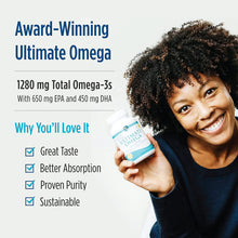 Load image into Gallery viewer, Nordic Naturals Ultimate Omega, Lemon Flavor - 1280 mg Omega-3-180 Soft Gels - High-Potency Omega-3 Fish Oil with EPA &amp; DHA - Promotes Brain &amp; Heart Health - Non-GMO - 90 Servings
